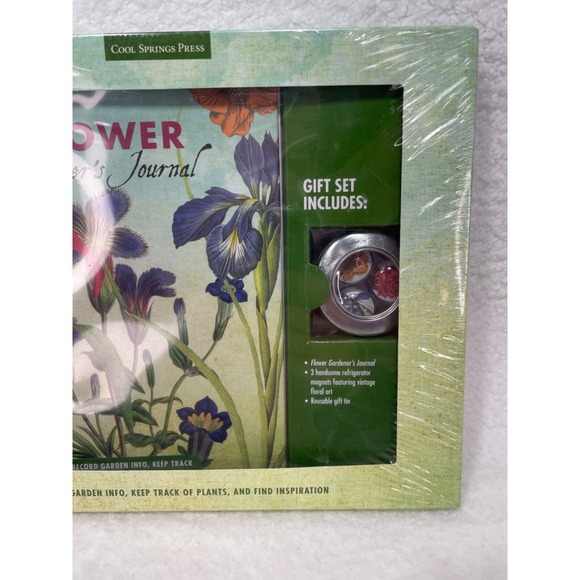 Cool Springs Press Flower Gardener's Journal Gift Set w/ Magnets and Tin NIP - Picture 3 of 6